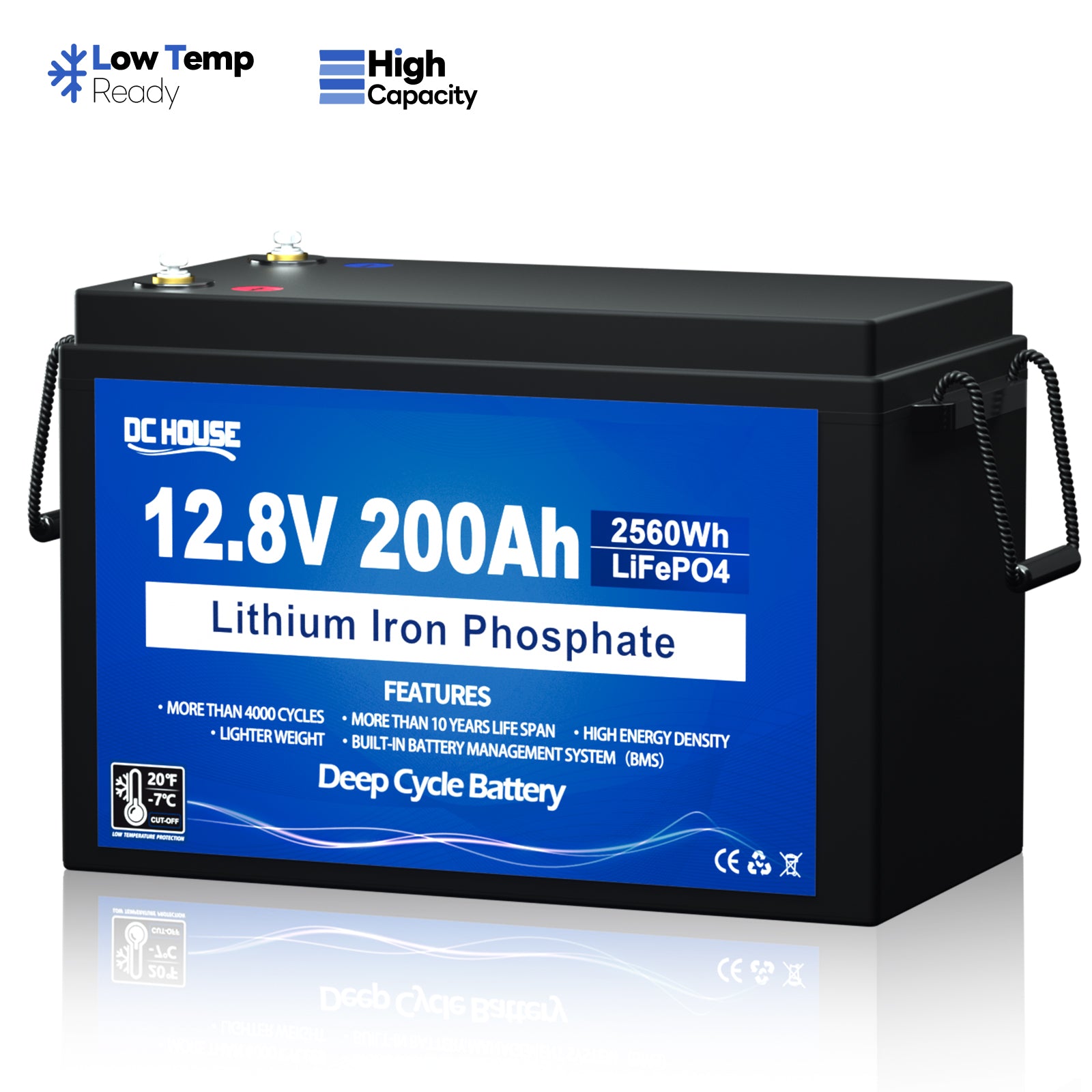 12V 200Ah Deep Cycle LiFePO4 Lithium Low Temp Protection Battery