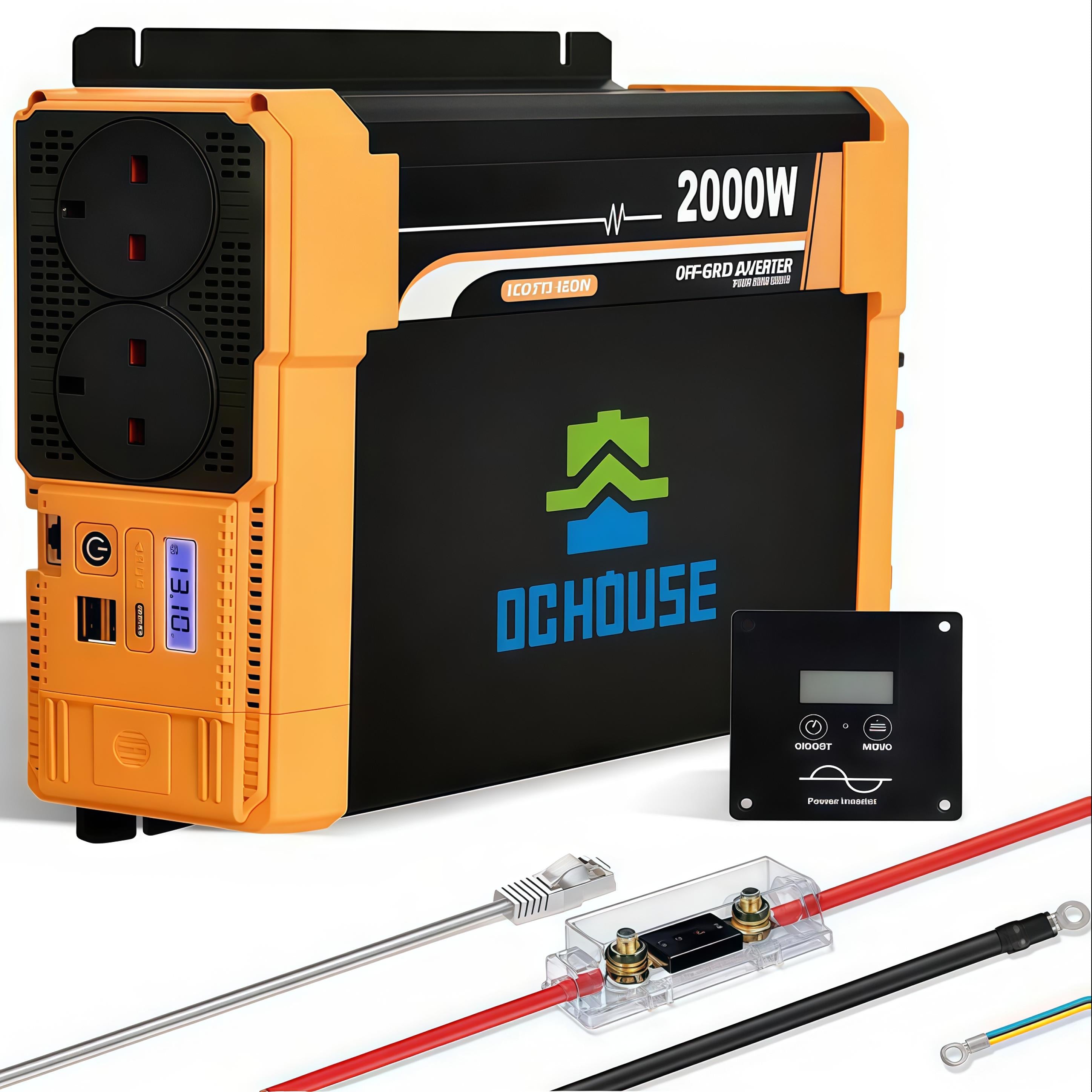 DC HOUSE 2000W Off Grid Pure Sine Wave Inverter 12V to 220V