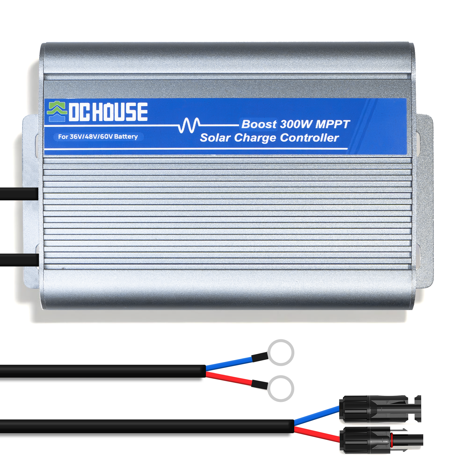 300W Boost MPPT Solar Charge Controller, 13V-65V Input, Suitable for 36V/48V/60V Lead-Acid/LiFePO4 Battery