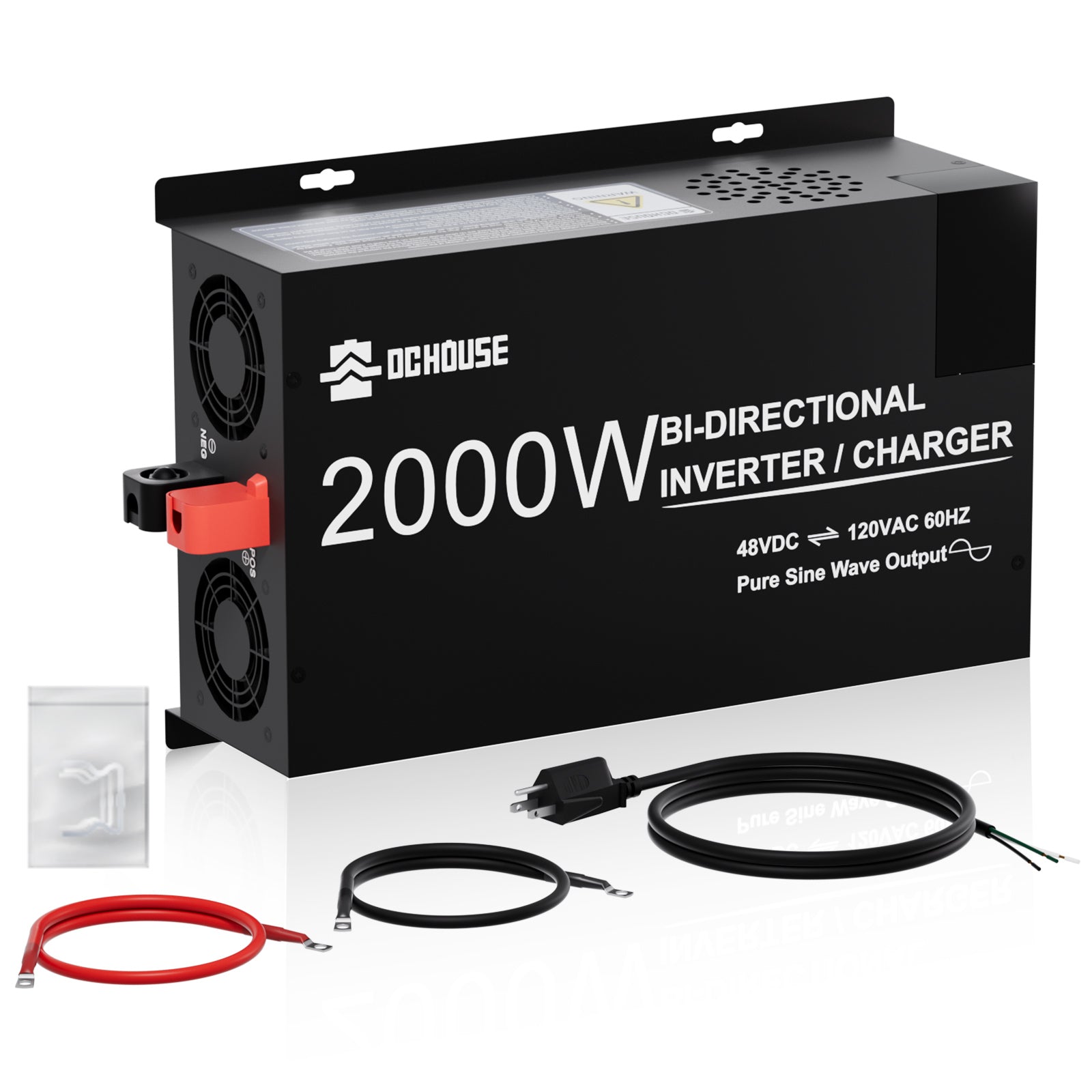 48V 25A Lithium Battery Chargr, 2000W Pure Sine Wave Inverter