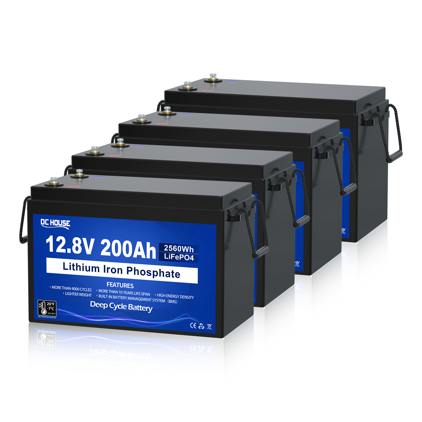 12V 200Ah Deep Cycle LiFePO4 Lithium Low Temp Protection Battery