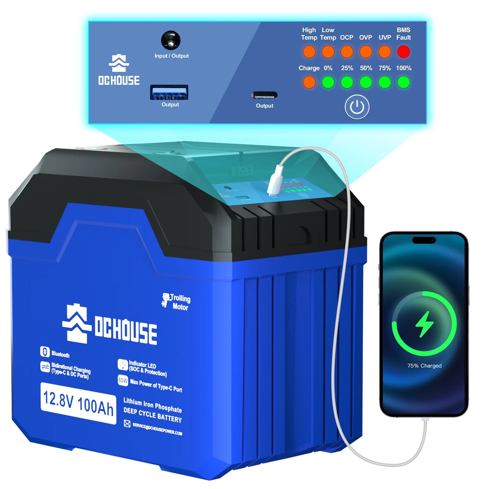 DCHOUSE 12V 50Ah LiFePO4 Lithium Batterie Akku BMS Solarbatterie Solaranlage RV DCHOUSE 12V 50Ah LiFePO4 Lithium Batterie Akku BMS Solarbatterie Solaranlage RV