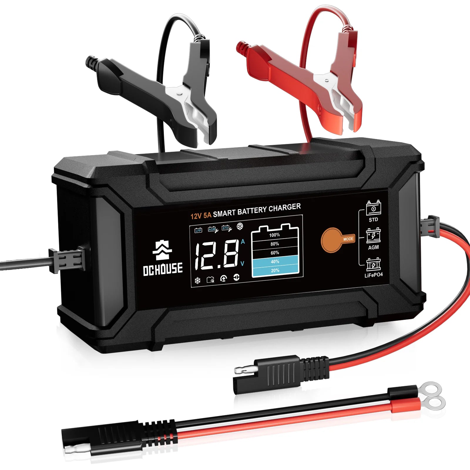 12V 5A Charger for LiFePO4 & Lead Acid