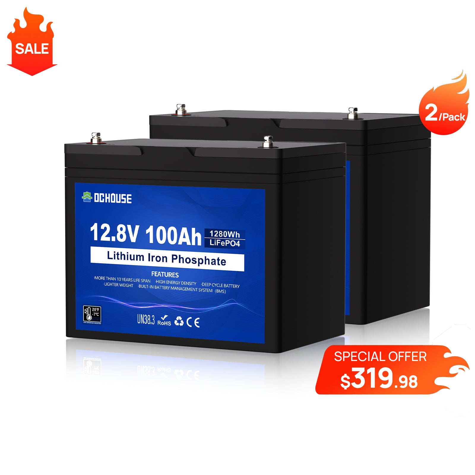 12V 100Ah Deep Cycle LiFePO4 Lithium Battery