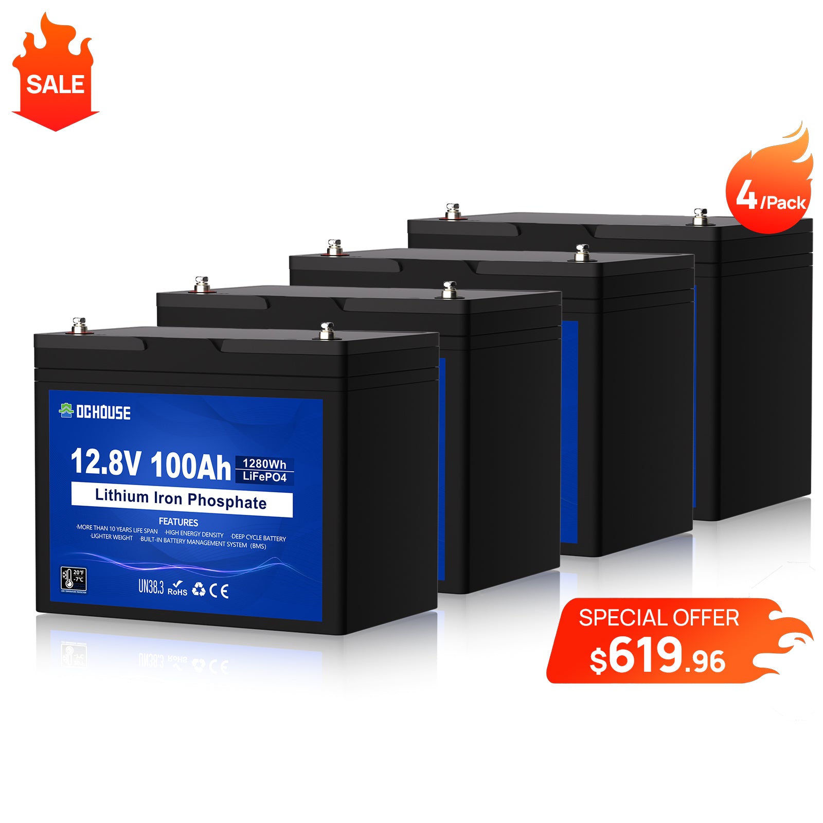 12V 100Ah Deep Cycle LiFePO4 Lithium Battery