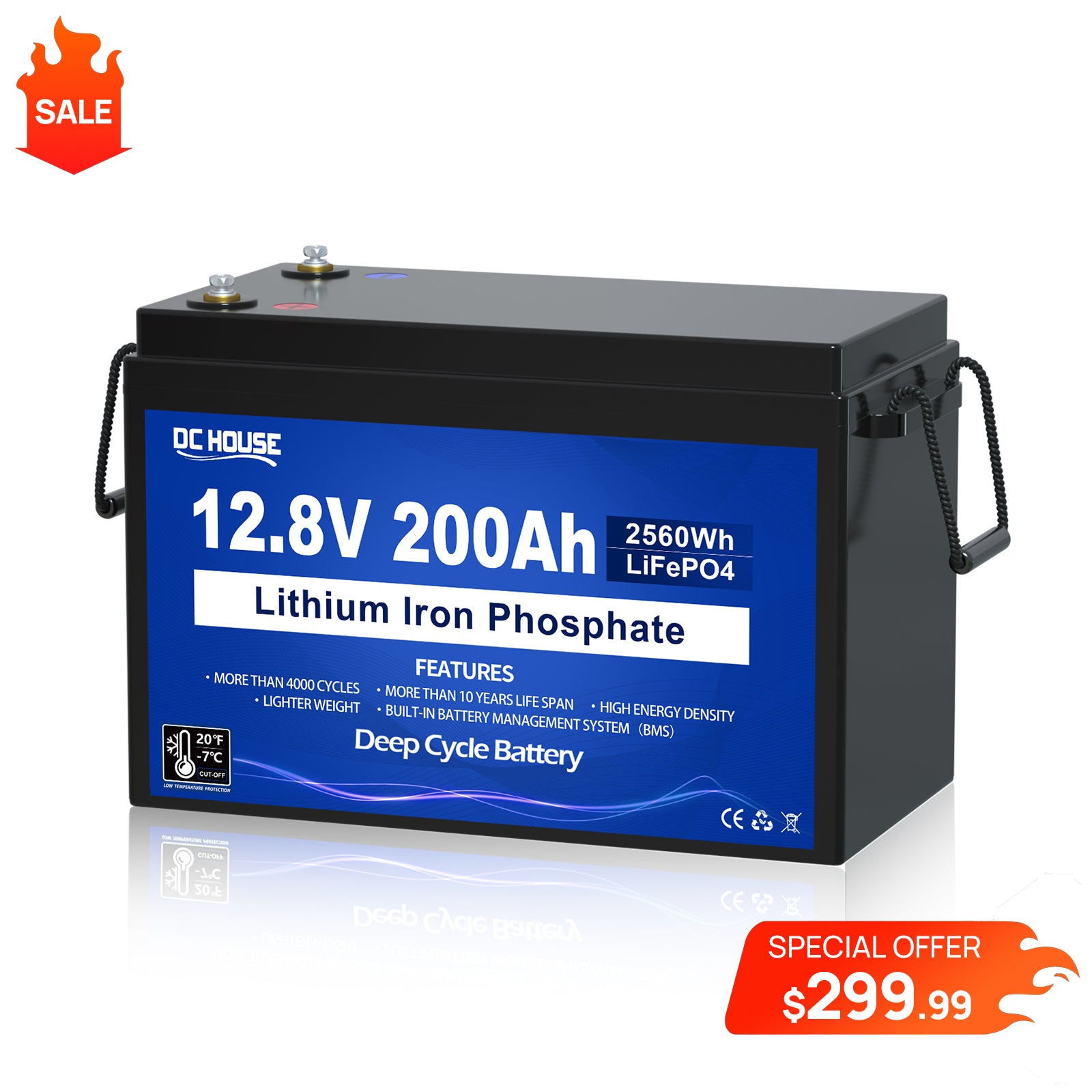 FEENCE 12 V 200 Ah LiFePO4 Battery, 2560 Wh Deep Cycle LiFePO4 Battery, 200 A BMS Car Battery FEENCE 12 V 200 Ah LiFePO4 Battery, 2560 Wh Deep Cycle LiFePO4 Battery, 200 A BMS Car Battery
