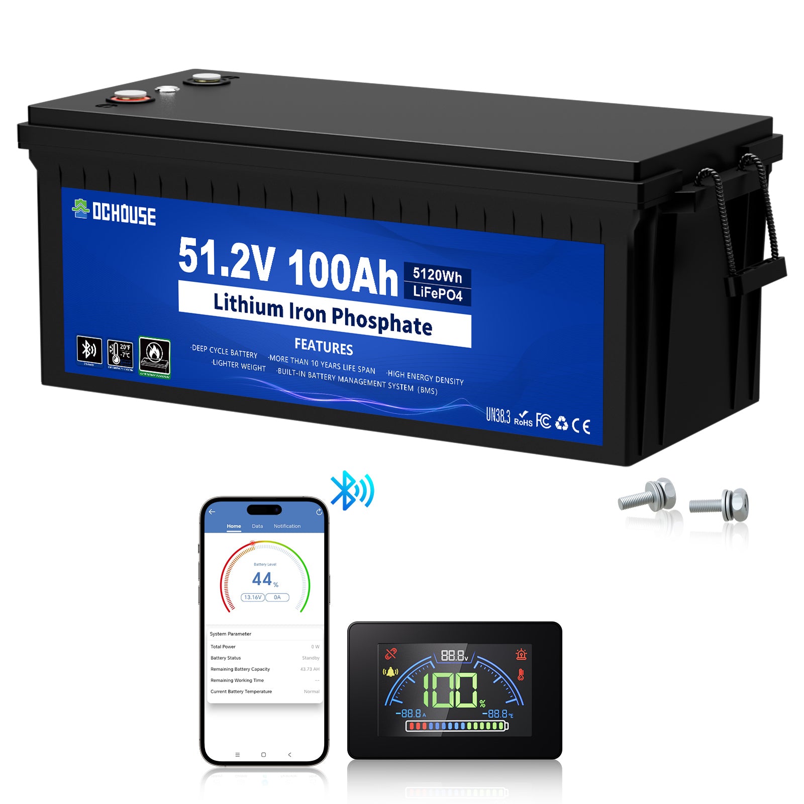 48V 100Ah ABS Case & Bluetooth