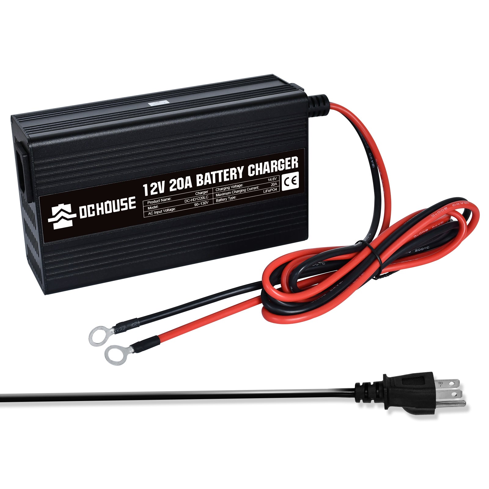 DC HOUSE 14.6V 20A LiFePO4 Charger | Fast 300W Lithium Battery Charging