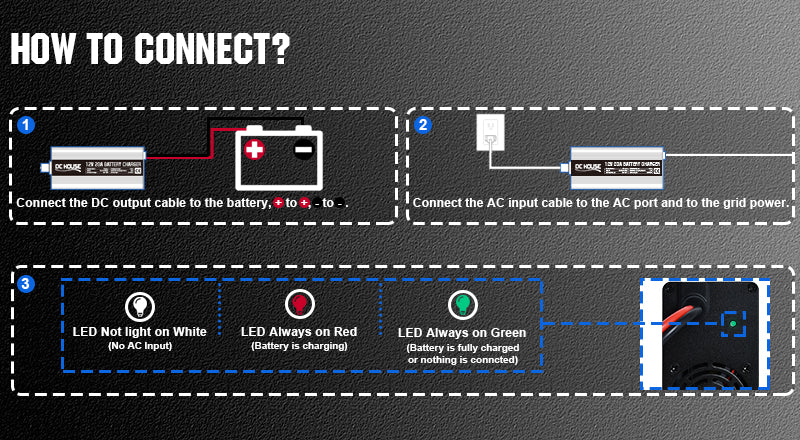 How to connect the rechargeable battery to the battery