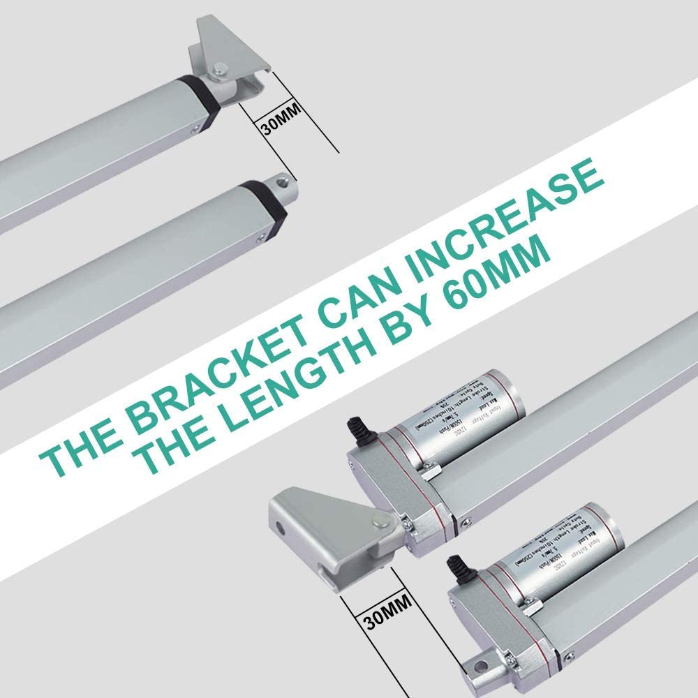 12V DC 50mm-450mm Stroke Linear Actuator Maximum Lift with Mounting Brackets