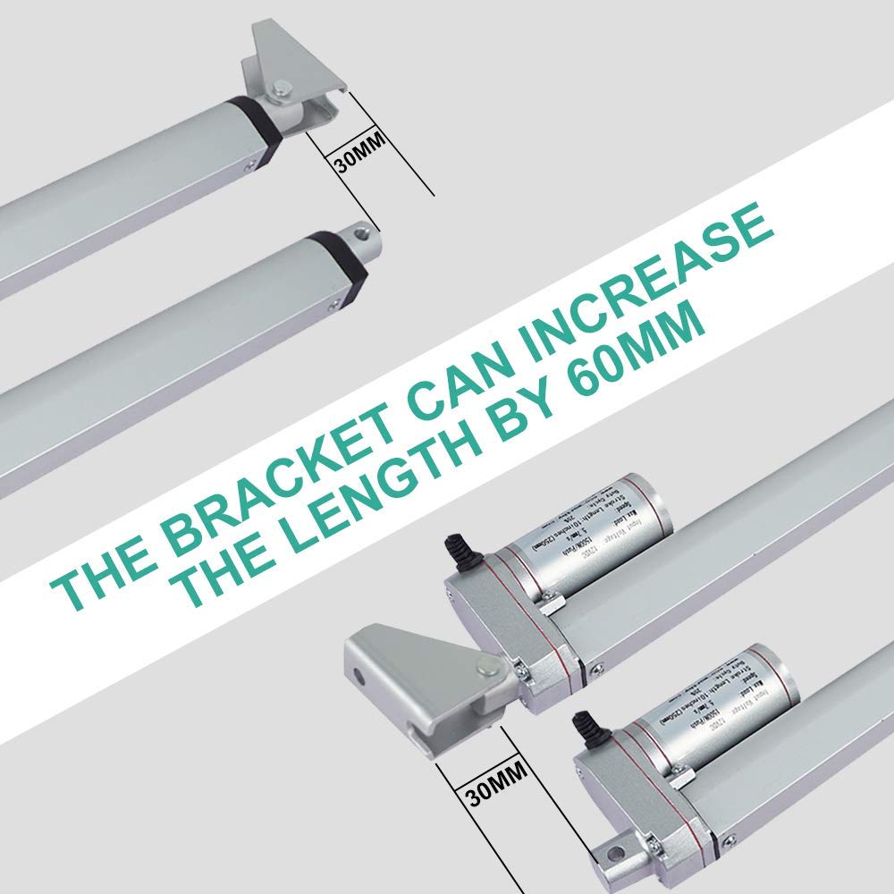 12V DC 50mm-450mm Stroke Linear Actuator Maximum Lift with Mounting Brackets